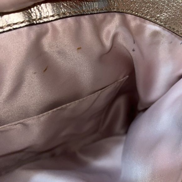 Rare HTF Coach Metallic Rose Gold All Leather Purse Shoulder Bag C Pattern - Picture 15 of 16